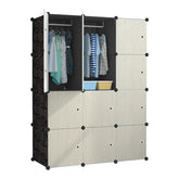 Dulap modular pentru copii, Crem, AT PERFORMANCE®, 12 rafturi, durabil