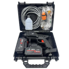 Pachet Auto 2 în 1: Spălător cu Presiune Portabil 36V + Parasolar Tip Umbrelă UV 140x75 cm | Întreținere Completă pentru Mașina Ta