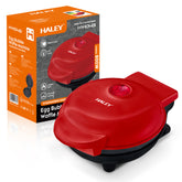 Aparat Mini Waffe HALEY®, 800W, Plăci Antiaderente, Indicator Luminos, Design Compact, Roșu