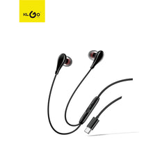 Căști cu Fir Type-C KLGO, Microfon și Control Volum, Compatibile iPhone & Android, 1.2m – Alb și Negru
