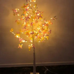 Pom Artificial cu LED-uri și Fluturi Colorați