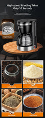 Aparat de Cafea HALEY HY-2808 – 800W, 1.25L, 12 Căni, Măcinare Rapidă, Sistem de Siguranță, Operare Ușoară