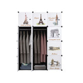 Dulap modular pentru copii, negru, AT PERFORMANCE®, 12 rafturi, durabil, 110X37X147 cm, monumente