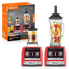 Blender Profesional HALEY® HY-982, 5500W, Recipient 2.5L, Lame din Oțel Inoxidabil, Funcționare Umed/Uscat, Roșu/Negru