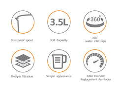 Cană Filtrantă Apă HALEY 3.5L Albastră – Filtru Multistrat, Gura Anti-Praf, Indicator Schimb Filtru, Design Compact