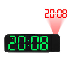 Ceas digital cu afisaj LED AT PERFORMANCE®, cu funtie de alarma si intensitate reglabila, proiector rotativ cu ora, Negru.