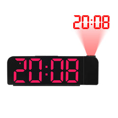 Ceas digital cu afisaj LED AT PERFORMANCE®, cu funtie de alarma si intensitate reglabila, proiector rotativ cu ora, Negru.
