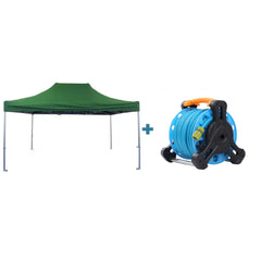 Pachet Promoțional AT PERFORMANCE®: Cort Pavilion 3×4.5m + Furtun de Grădină 20m cu Tambur – Protecție Totală și Funcționalitate în Aer Liber