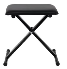 Scaun pentru Orga cu Inaltime Reglabila, Confort Sporit, Design Stabil, 52 / 55 / 57 cm, Pliabil, Usor de Depozitat, Protectie Podea, Negru