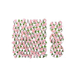 Gard paravan viu cu frunze si flori artificiale, AT PERFORMANCE, extensibil, 100x200 cm, roz