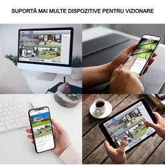 Cameră Supraveghere WiFi cu 3 Camere AT PERFORMANCE® – 15MP 8K, PTZ, Audio, Alarmă, Exterior, IP66