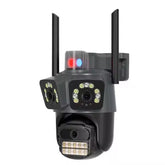 Cameră Supraveghere WiFi cu 3 Camere AT PERFORMANCE® – 15MP 8K, PTZ, Audio, Alarmă, Exterior, IP66