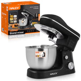 Mixer de Inalta Performanta HALEY HY-2409: Putere de 1200W, Bol Generos din Inox de 7L, 6 Trepte de Viteza cu Functie Pulse, Design Elegant Negru si Inox