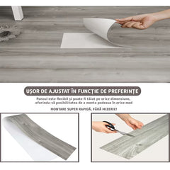 Set 36 Plăci Pardoseală PVC Autoadezive AT PERFORMANCE®, 5 m², Aspect Lemn Natural, Durabile și Impermeabile