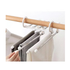 Umeras multiplu, At Performance, pentru pantaloni/prosoape, tip cascada, 2 tipuri de pozitionare, 5 brate extensibile, alb