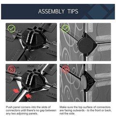 Dulap modular pentru copii, Negru, AT PERFORMANCE®, 8 rafturi