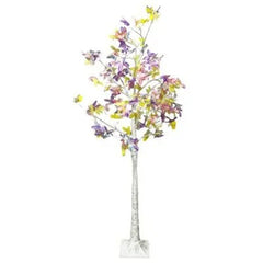 Pom Artificial Luminat cu LED-uri, Fluturi Colorați