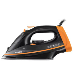 Fier de călcat cu abur HALEY® HY-2053, 2600W, Talpă ceramică, Rezervor 350ml, Funcție Abur Vertical, Auto-curățare, Anti-Picurare, Negru/Portocaliu