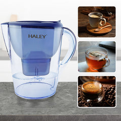 Cană Filtrantă Apă HALEY 3.5L Albastră – Filtru Multistrat, Gura Anti-Praf, Indicator Schimb Filtru, Design Compact