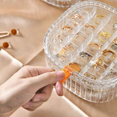 Cutie de depozitare pentru bijuterii, AT PERFORMANCE®, de calatorie, portabila, Organizatorpentru cercei.