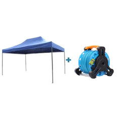 Pachet Promoțional AT PERFORMANCE®: Cort Pavilion 3×4.5m + Furtun de Grădină 20m cu Tambur – Protecție Totală și Funcționalitate în Aer Liber