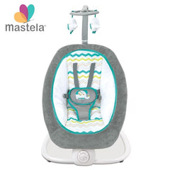 Pachet Bebe 2 în 1: Balansoar cu Vibrații Mastela + Set Diversificare 10 Piese Silicon | Relaxare și Hrănire Sigură