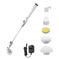 Set perie de curatere electrica, portabil, 4 capete interschimbabile, gri / alb